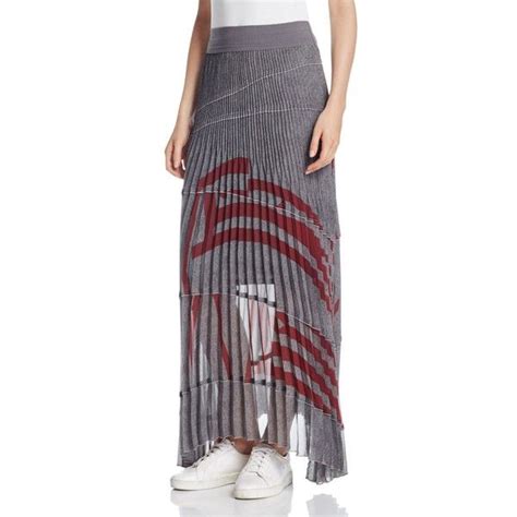 Dkny Pure Graphic Stripe Pleated Maxi Skirt Pleated Long Skirt