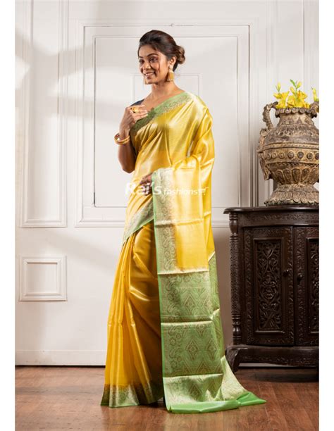 Self Weaving Contrast Color Border And Pallu Design Pure Tussar Silk Saree