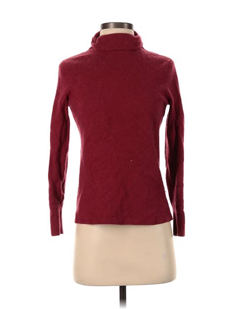 Nordstrom Collection 100 Cashmere Burgundy Turtleneck Sweater Size S