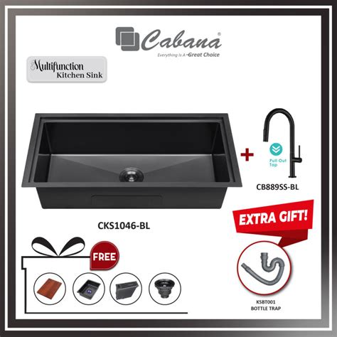 Cabana Cks Bl Korean Style Multifunction Kitchen Sink With Tap