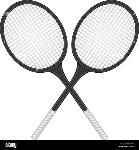 Crossed Tennis Rackets Black And White Stock Photos Images Alamy