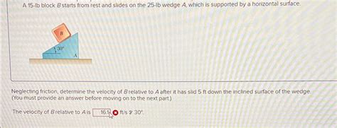 Solved A 15 Lb Block B Starts From Rest And Slides On The Chegg