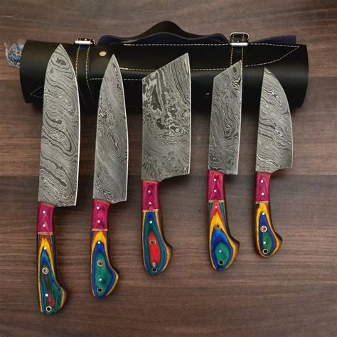 Custom Handmade Hand Forged Damascus Steel Chef Knife Sets K Inspire