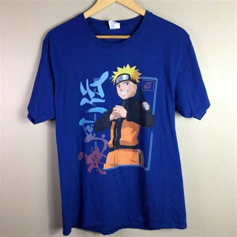 Other Naruto T Shirt Shippuden Naruto Kanji Frame Anime Blue M Grailed