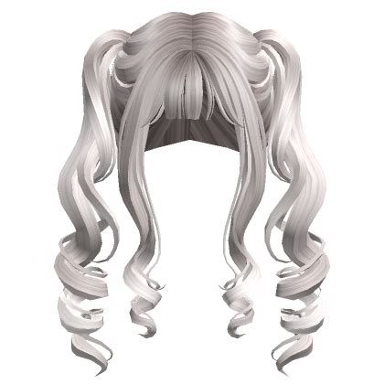 Anime Curled Pigtails Silver Roblox