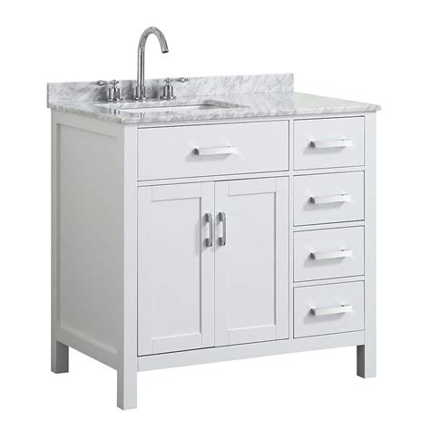 Beaumont Decor Hampton 37 In W X 22 In D Bath Vanity In White With