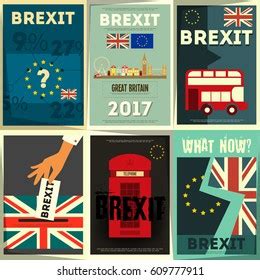 Brexit Posters Set Britain Exit European Stock Vector Royalty Free