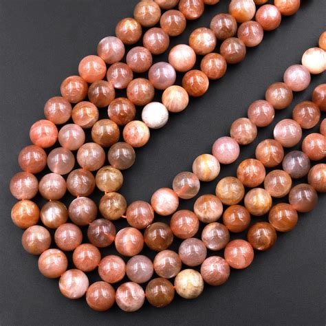 Fiery Natural Sunstone Round Beads Mm Mm Mm Etsy