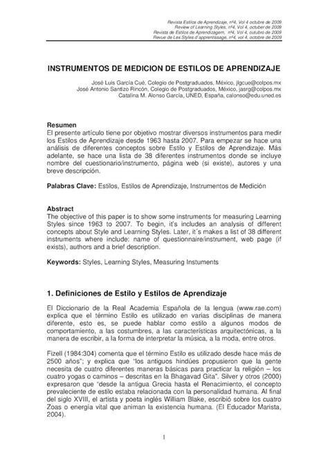 Pdf Instrumentos De Medicion De Estilos De Aprendizaje Pdfslide Net