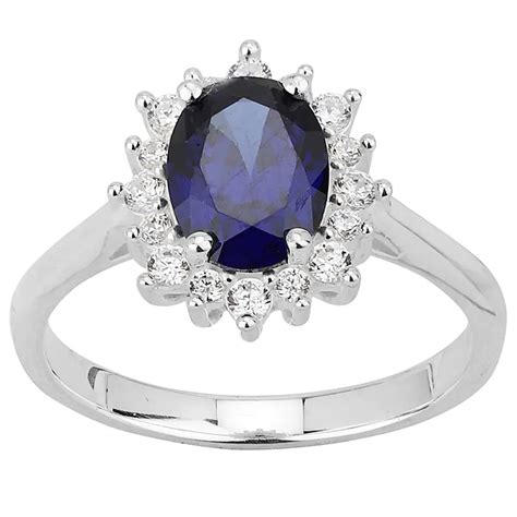 Sr Blcz Sterling Silver Sapphire Blue Cz Ring W J Sutton