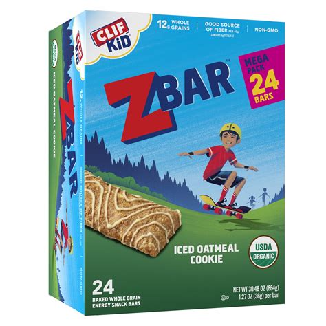 Clif Kid Zbar Iced Oatmeal Cookie Whole Grain Snack Bars Usda