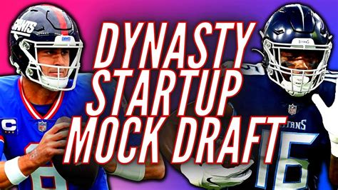 Dynasty Startup Mock Draft Rookie Mock W Our Discord Youtube