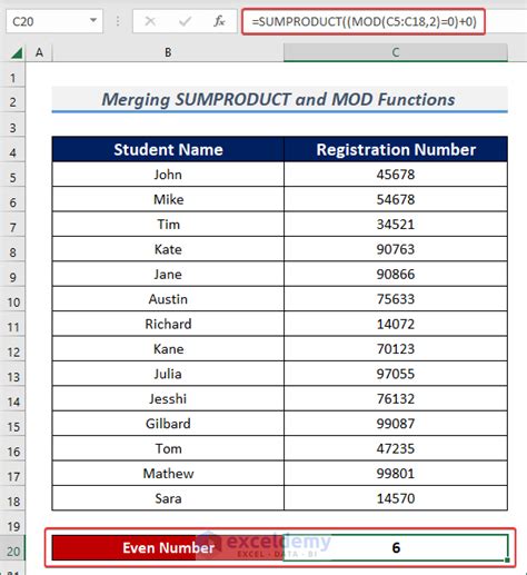 How To Count Odd And Even Numbers In Excel 3 Easy Ways