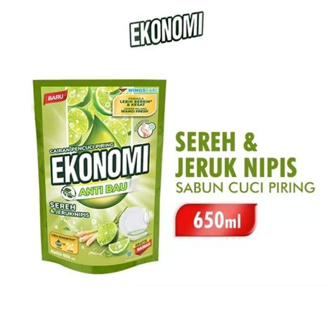 Jual EKONOMI Sabun Cuci Piring Anti Bau Sereh Dan Jeruk Nipis 650ML