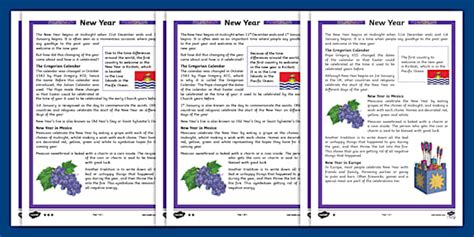 New Year Differentiated Reading Comprehension Activity