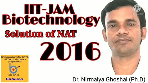 IIT JAM Biotechnology Solution 2016 YouTube