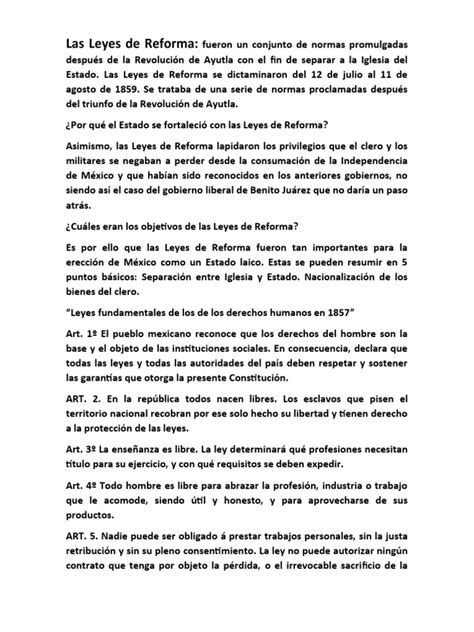 Las Leyes De Reforma Pdf