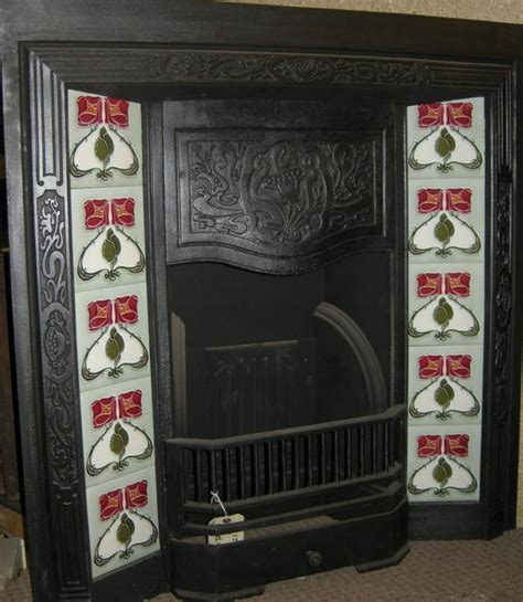 Art Nouveau Mackintosh Rose Style Fireplace Tile Set Ref 6 Pilgrim Tiles