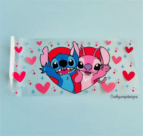 Uvdtf Cup Wraps Stitch Themed Uv Dtf Can Glass Cup Wraps Etsy