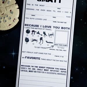 Star Wars Wedding Mad Libs Printables Marriage Advice Cards Nerd