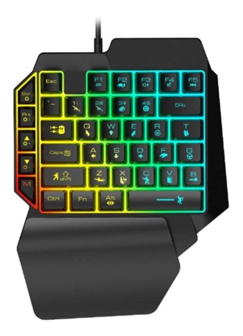 Teclado Gamer Uma Mão Rgb Led Single Handed Usb Pc M 1300 Luuk Young