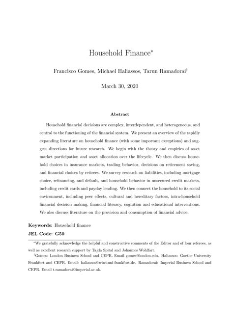 household finance