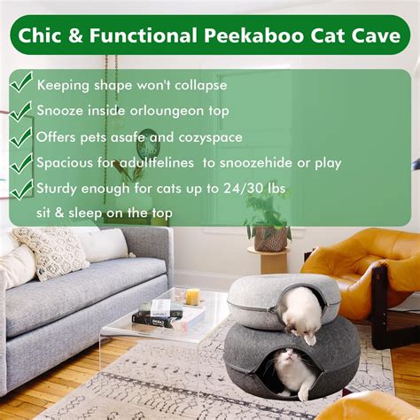 Peekaboo Cama Túnel Para Gatos Cueva Para Gatos Para Todas Las Estaciones Para Gatos De