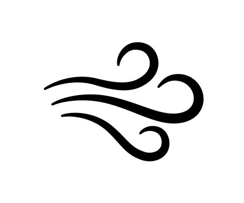 Hand Drawn Wind Air Flow Icon Free Breath Symbol Fresh Air Flow Sign