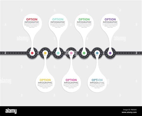 Emplacement Route Chemin Infographic Template Avec Une Structure