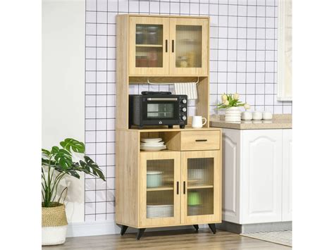 Homcom Aparador Alacena De Cocina Mueble Auxiliar Con 1 Cajón 4 Puertas