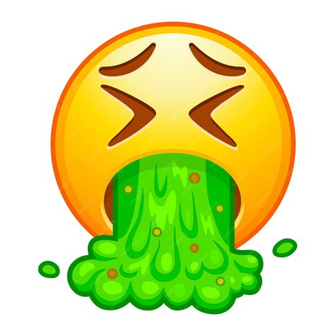 Premium Vector Top Quality Emoticon Vomiting Emoji Emoticon Throwing