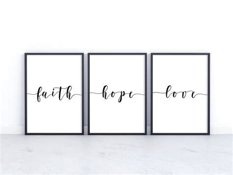 Faith Hope Love 1 Corinthians 1313 Set Of 3 Bible Verse Wall Art