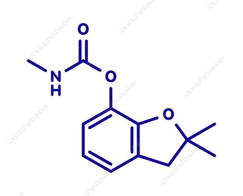 Carbofuran carbamate pesticide molecule, illustration - Stock Image ...