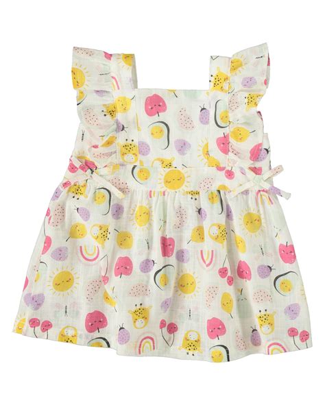 Riachuelo Vestido Beb Es Frutinhas E Bichinhos Calcinha Branco