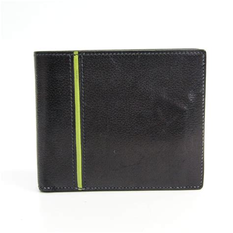 Hermes Mc Copernic Men S Evercalf Leather Bill Wallet Bi Fold Black