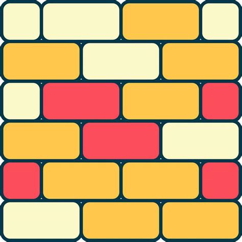 Toy Brick Wall Icon In Red And Yellow Color 24159353 Vector Art At