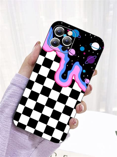 Checkered Planet Pattern Phone Case Capas De Telefone Diy Capas Para