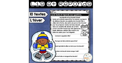 Lis et réponds Textes simples Hiver