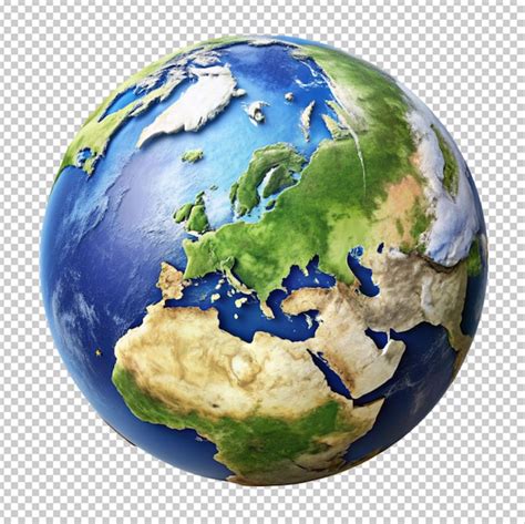 Planet Earth Europe View Transparent Background Premium Ai Generated Psd