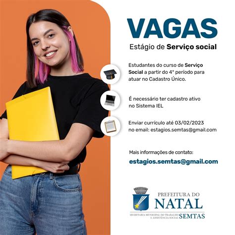 Semtas oferta vagas de estágio em serviço social