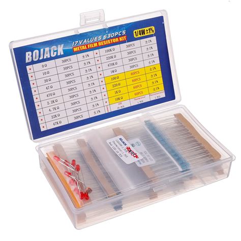 Bojack Kit De Resistencia De Piezas De Valores Ohmios M