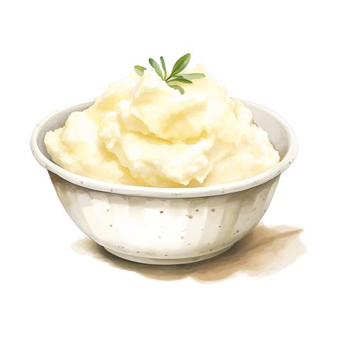 Ai Generated Mashed Potatoes Foods Illustration Watercolor Style Ai Generated 36619472 Png