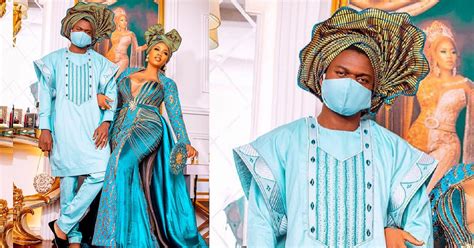 Toyin Lawanis Husband Segun Wealth Rocks Gele With His Traditional Outfit