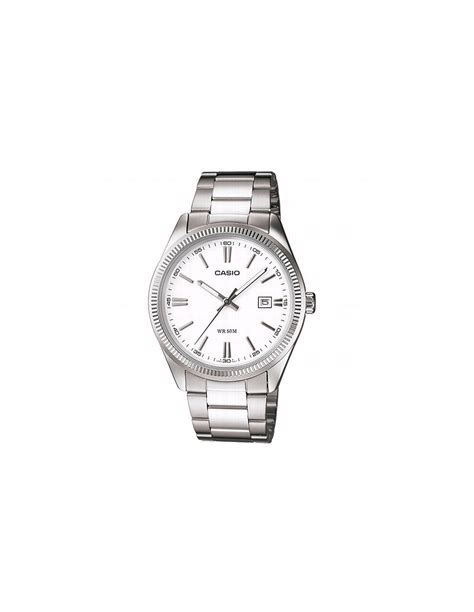 Reloj Hombre Casio Acero Esfera Blanca Indices