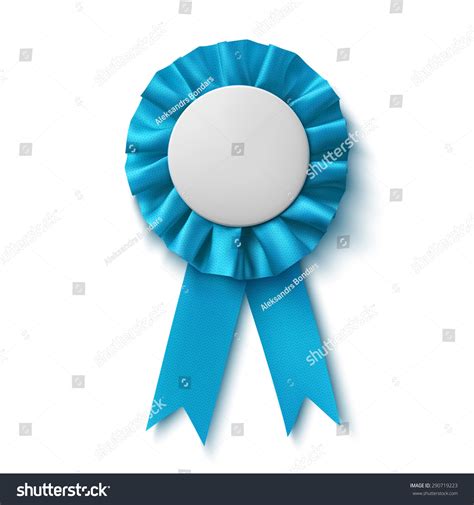 Blank Realistic Blue Fabric Award Ribbon Stock Illustration