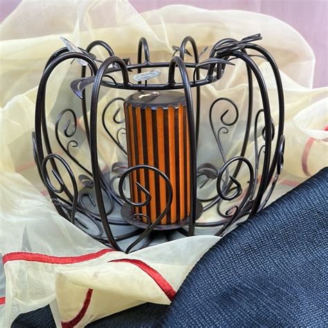 PartyLite Accents Partylite Pumpkin Pillar Candle Holder Metal