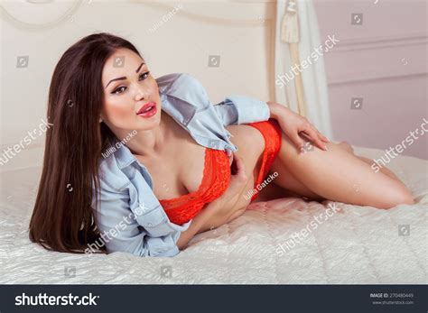 Sensual Beautiful Brunette Woman Sexy Posing Stock Photo 270480449 Shutterstock