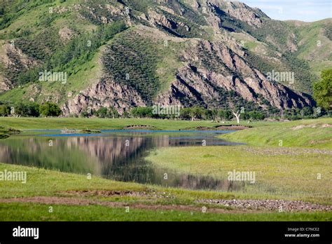 Selenge river view in Mongolia Stock Photo - Alamy