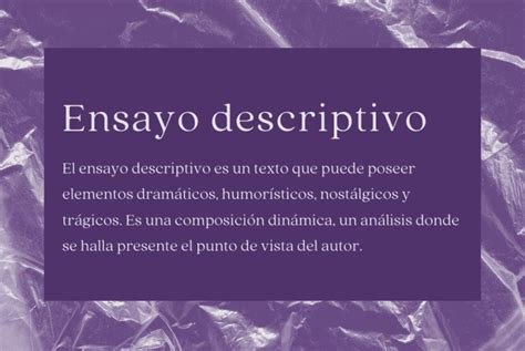 Como Empezar Un Ensayo Descriptivo Ejemplo