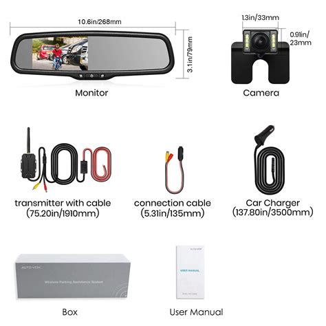 AUTO VOX Wireless Reverse Camera Kit Car Backup Camera with Rear View ...